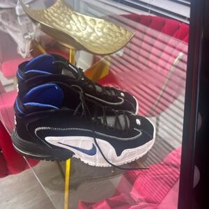 Nike Black and White Sneakers with Blue Highlights